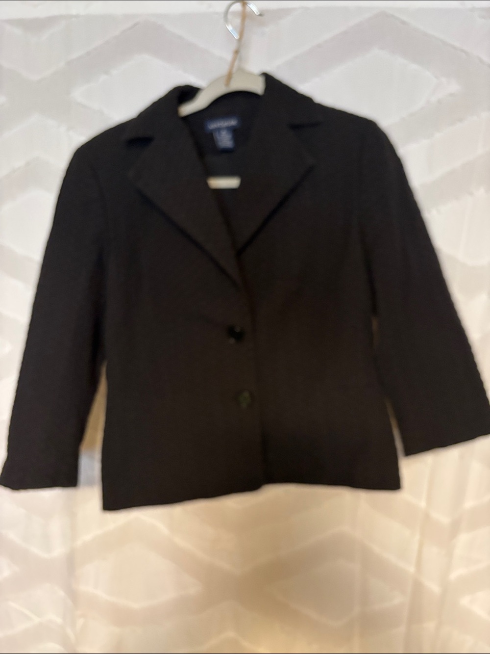 Ann Taylor Black Textured Two-Button Women's Blazer
